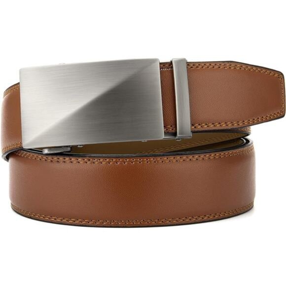 Mens Belt Leather Ratchet Belt - Customizable Fit, Effortless Style 35mm - Picture 5 of 7